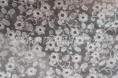 【廠家直銷 新款網(wǎng)布滿幅刺繡面料】價(jià)格,廠家,圖片,花邊類,嘉興市慕莎紡織品-